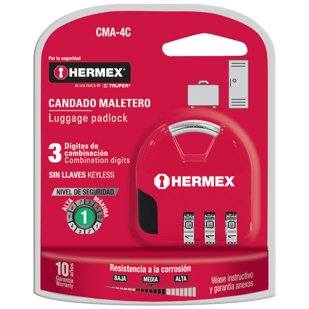 Hermex Candado Maletero Para Viaje 36mm image number 1.0